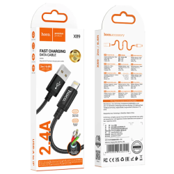 Cable Hoco X89 Wind Lightning 2M Negro