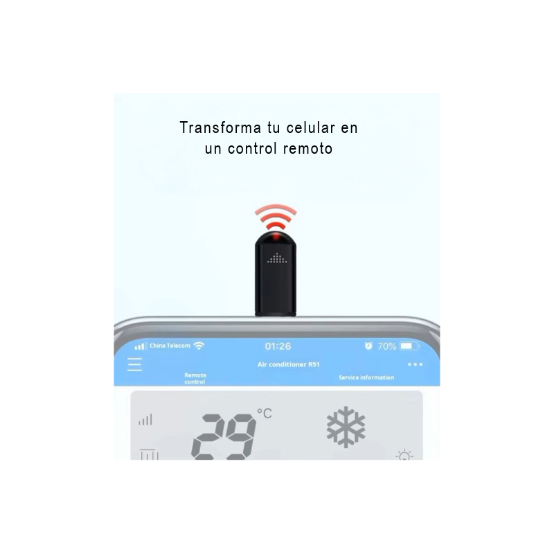 Adaptador de transmisor infrarrojo para teléfono inteligente tipo C