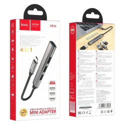 Hub Hoco HB26 4 en 1 Tipo C a USB3.0 y USB2.0