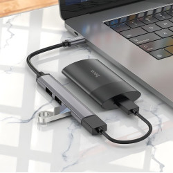 Hub Hoco HB26 4 en 1 Tipo C a USB3.0 y USB2.0