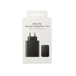 Cargador Triple 65W USB-C/USB-A | Rápido y Compacto