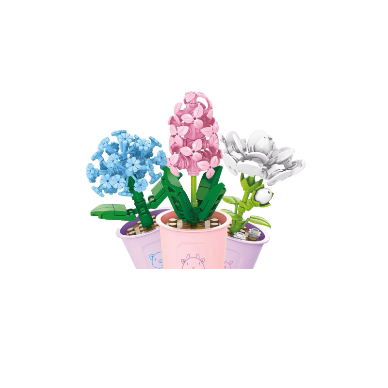 Maceta de Bloques de Construcción | Juguete Floral Antiestrés